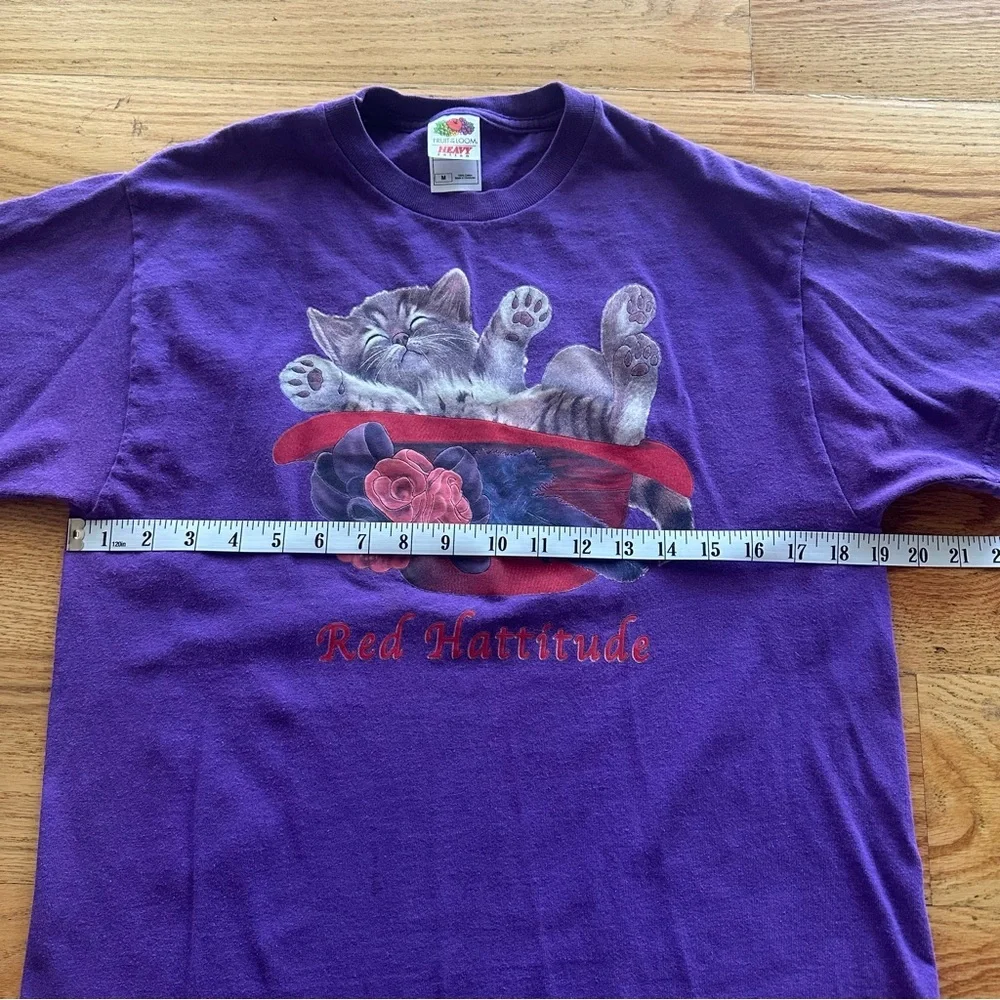 Purple Cat Graphic T-Shirt Size Medium Unisex 
Red Hattitude - Picture 8 of 11